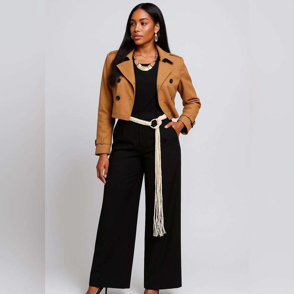 Cream Braided Rope Belt with Gold Loop Tassel Fringe | Boho Chic Waist Accessory